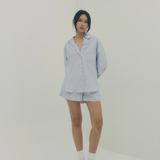 the poppy short - blue stripe