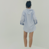 the poppy short - blue stripe