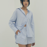 the poppy short - blue stripe