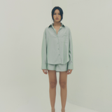 the poppy short - green stripe