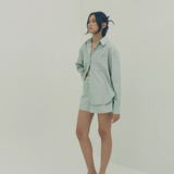 the poppy short - green stripe