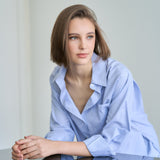 the boyfriend shirt - blue stripe