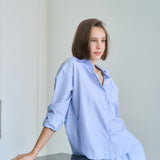 the boyfriend shirt - blue stripe