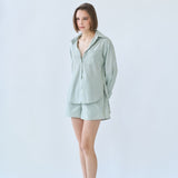 the boyfriend shirt - green stripe